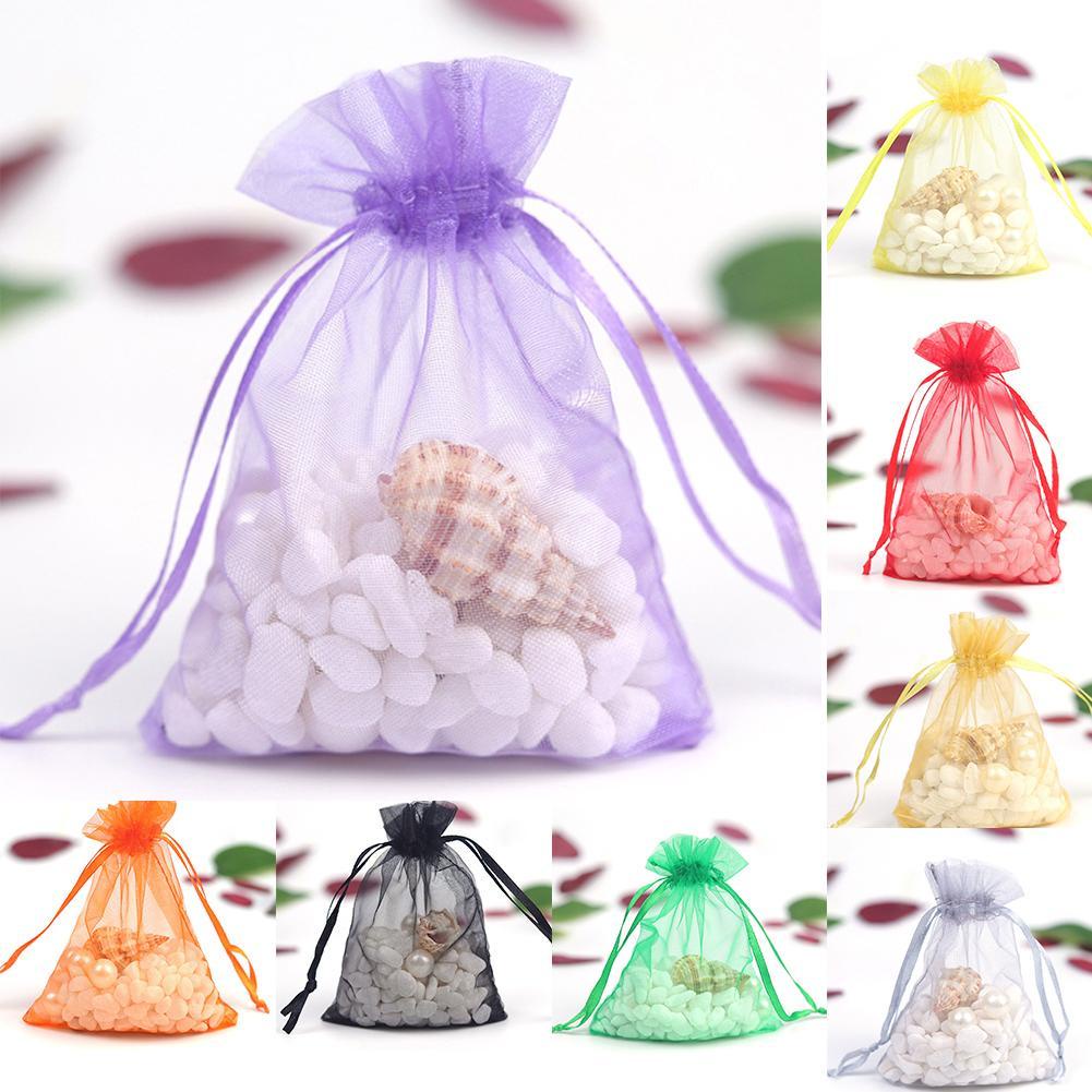 1pcs Organza Wedding Candy Pearl Yarn Storage Bag 7*9cm J4V3