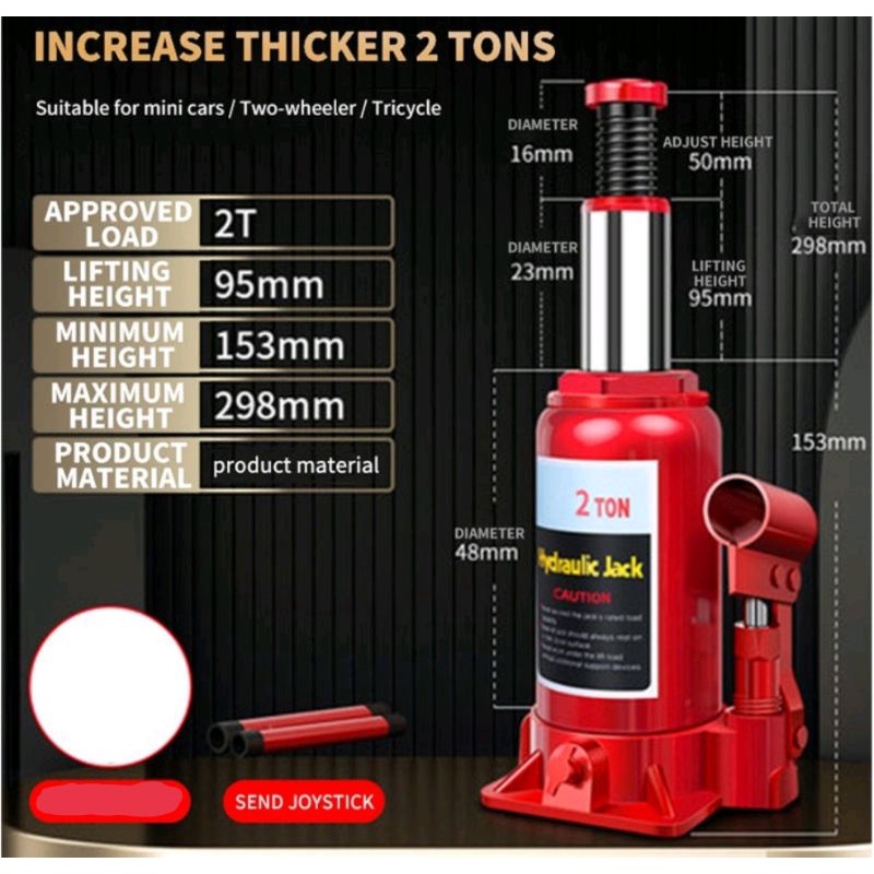 2 ton Car Jack Hydraulic Bottle Heavy Duty Type Horizontal Jack Lifter