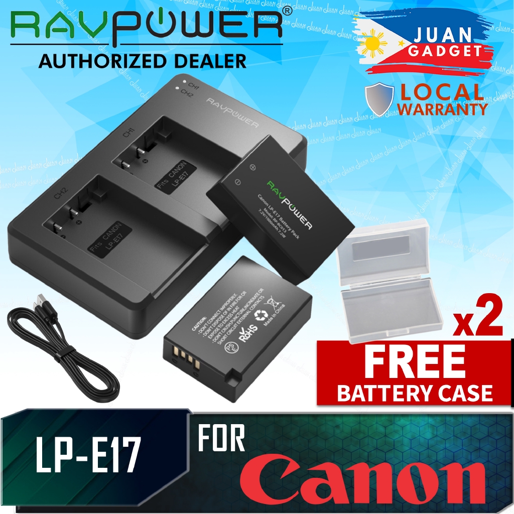 RAVPower LPE17 Battery Charger and 2Pack Rechargeable Liion