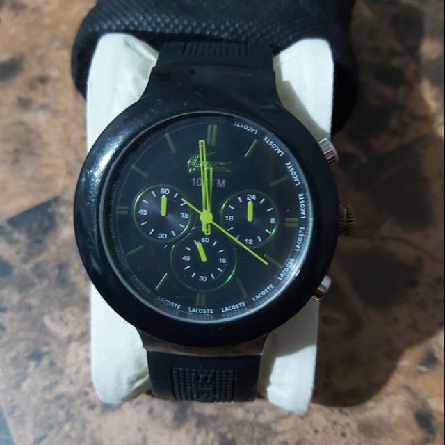 lacoste black and blue watch