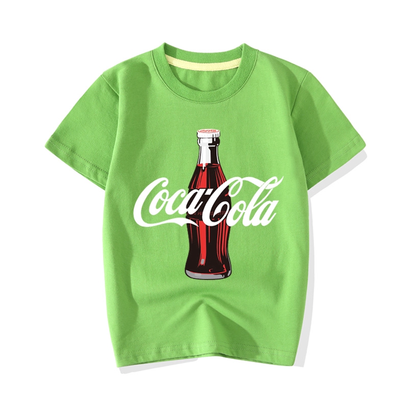 Summer Short Sleeved T Shirt Top Children S Casual Cotton Thigh Necked Shirt Bottomshirt Coca Cola Print Cute Shopee Philippines - old coke add on a shirt roblox