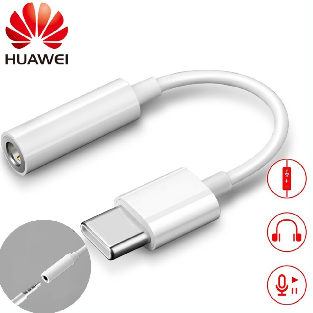 Huawei 100% Original Type C 3.5 Jack Earphone Cable USB C to 3.5mm AUX Adapter For P10 P20 Xiaomi | Shopee Philippines