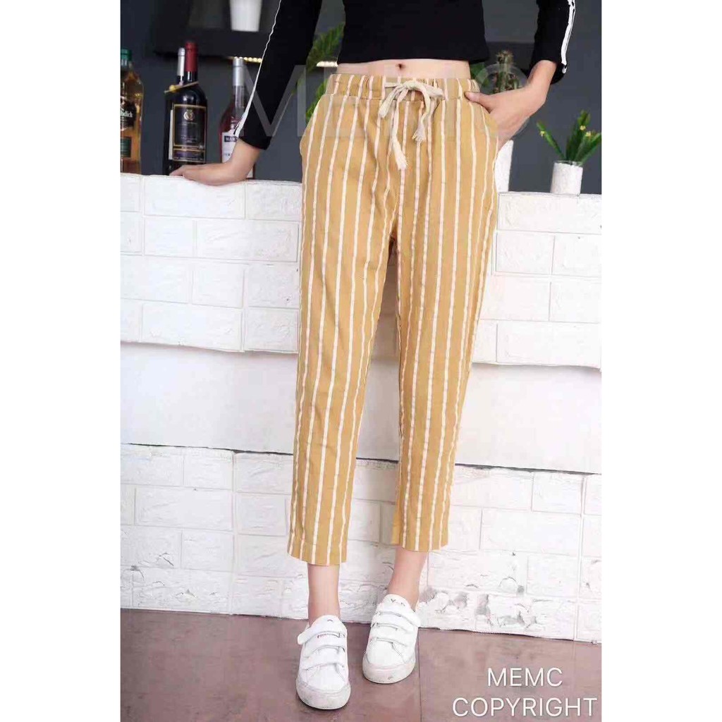 striped summer trousers