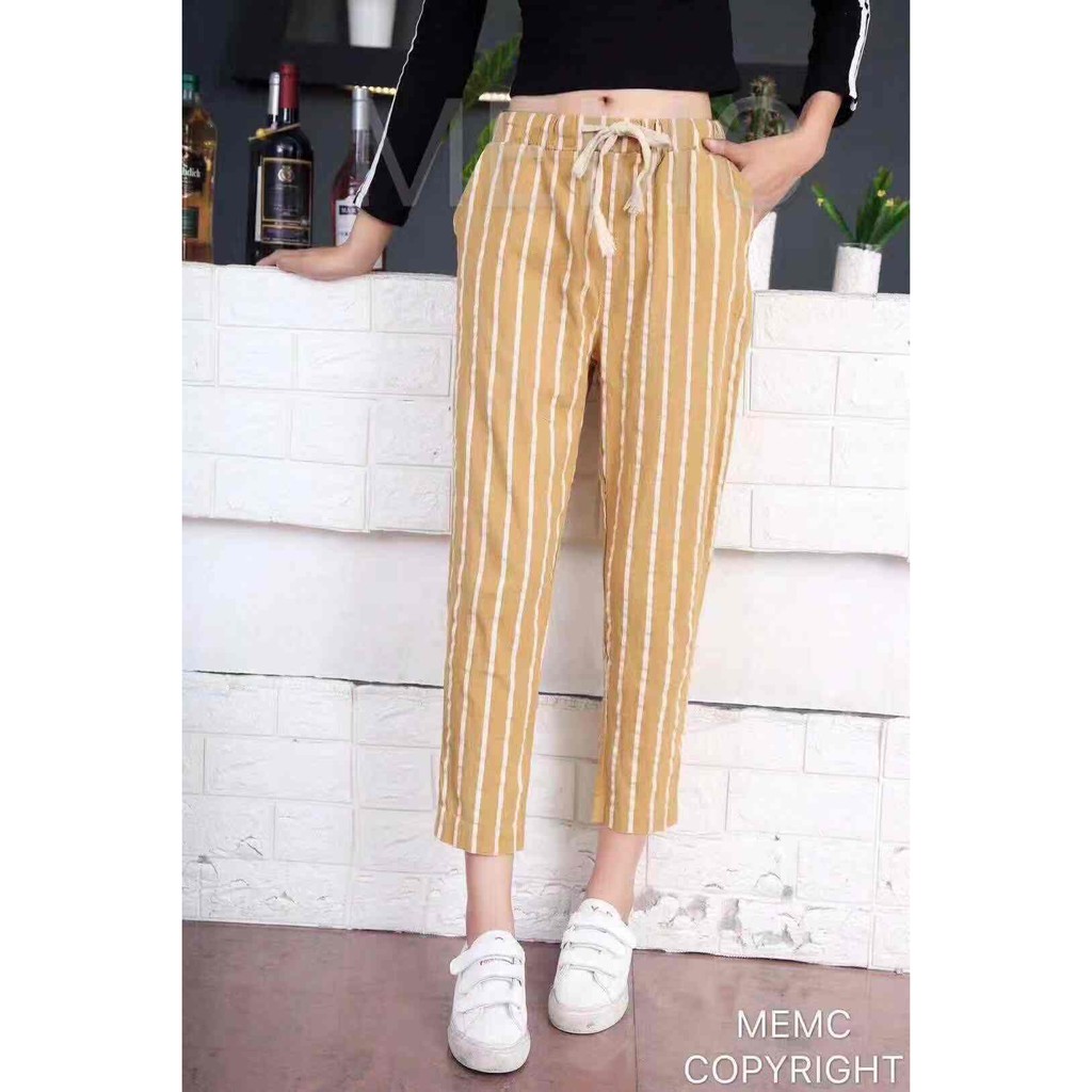 striped summer pants