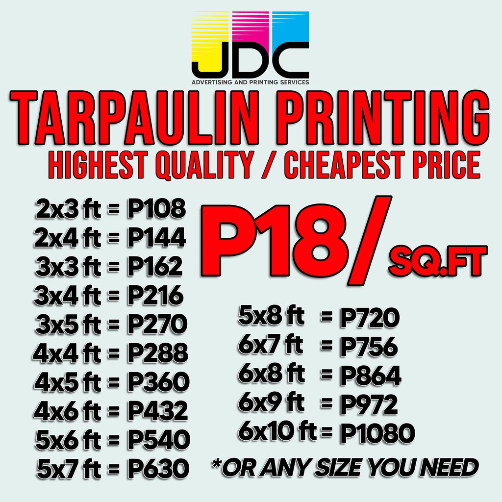 TARPAULIN PRINTING 12oz - HIGH QUALITY | Lazada PH