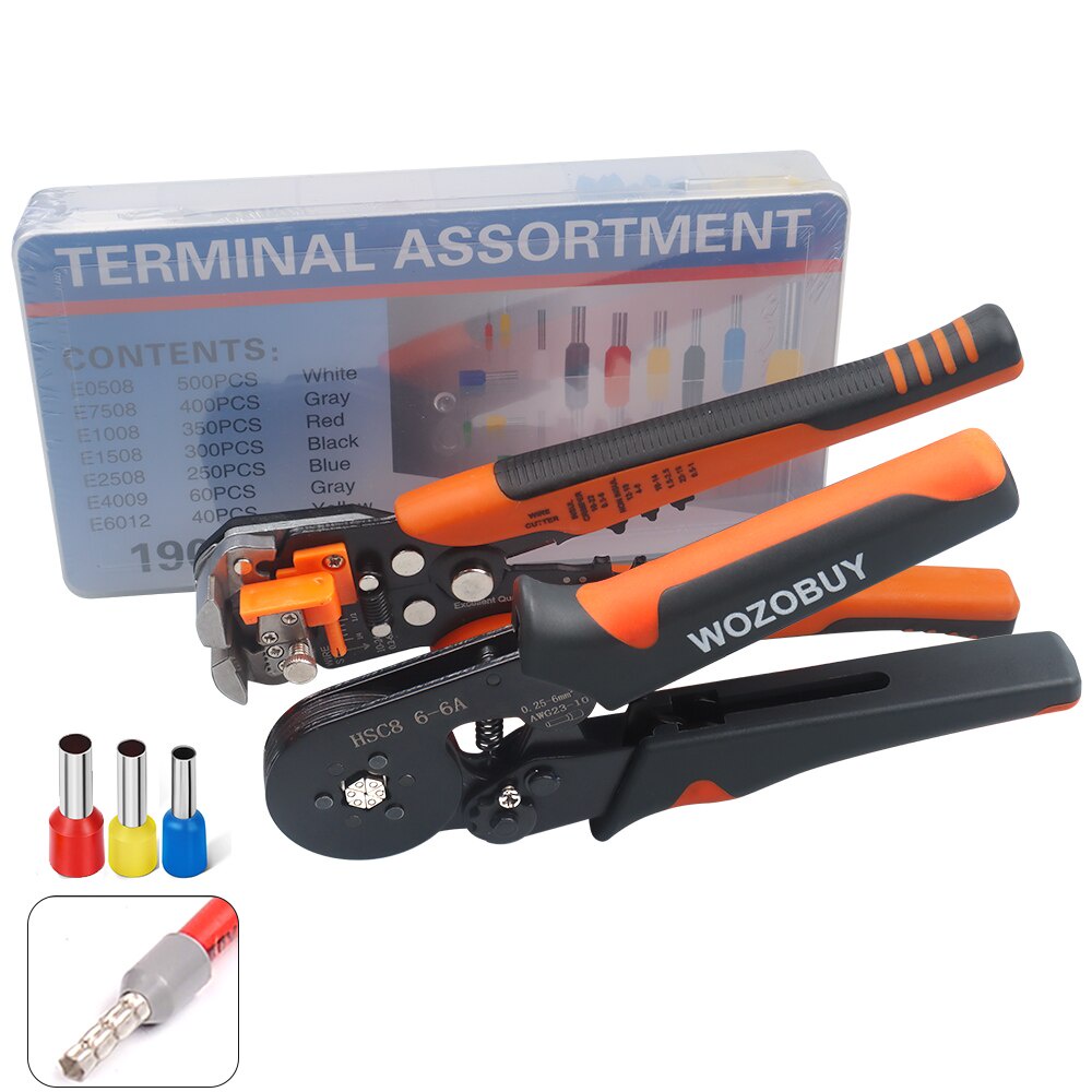 WOZOBUY Wire Stripper Crimping Tool Kit,Ferrule Crimping Tool Kit