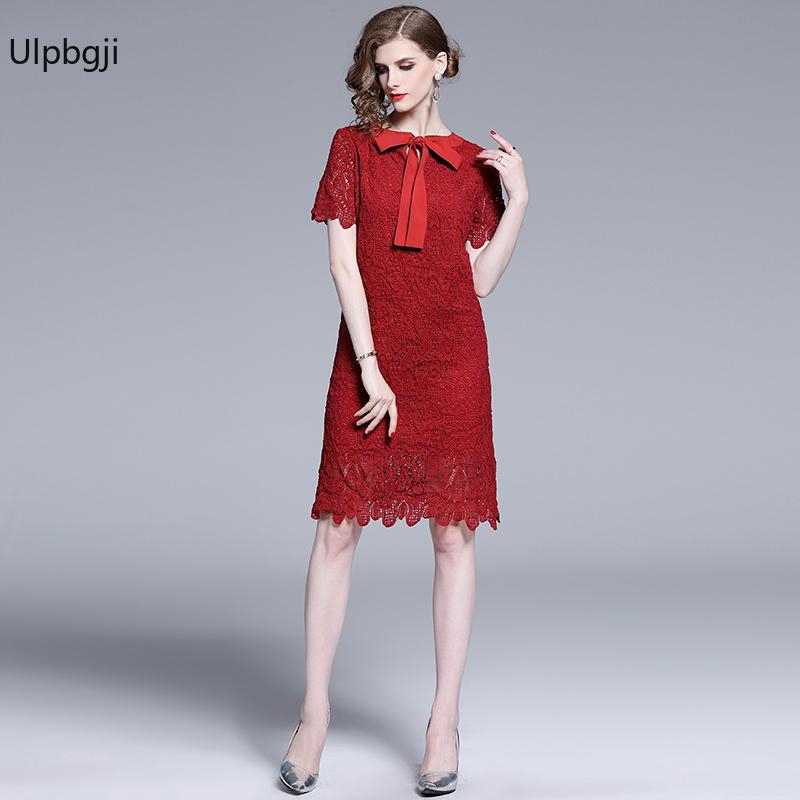 red lace summer dress