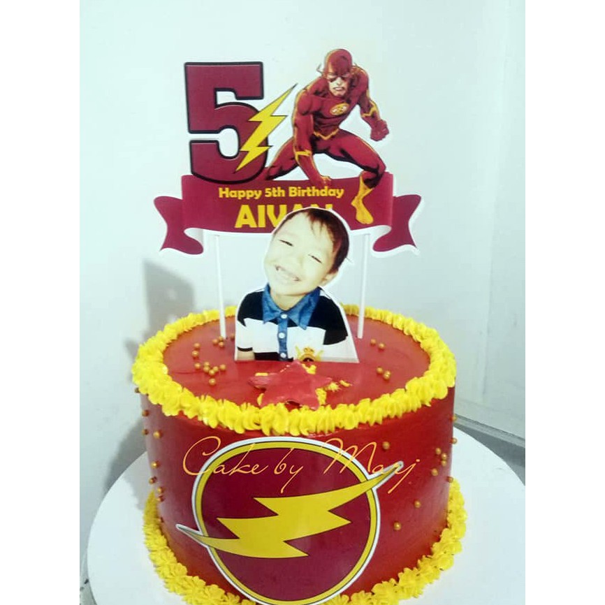 the flash birthday cake topper