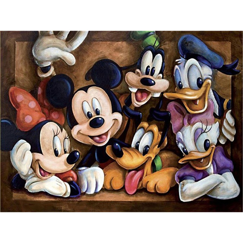 Diamondpainting DIY 5D Diamond Painting Full Drill Kit, Mickey Mouse & Friends, Disney for Wall An