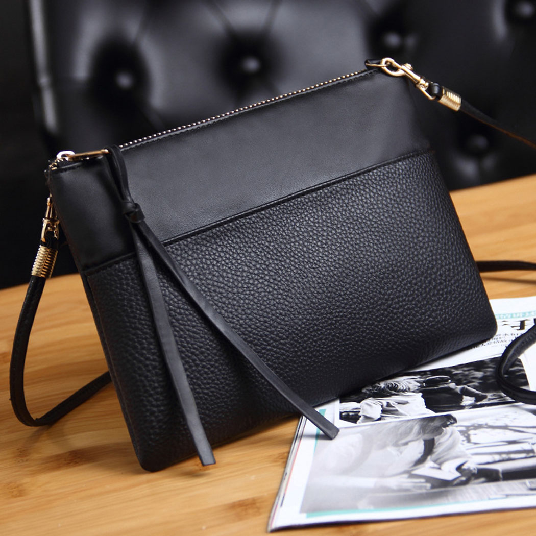 black leather crossbody messenger bag