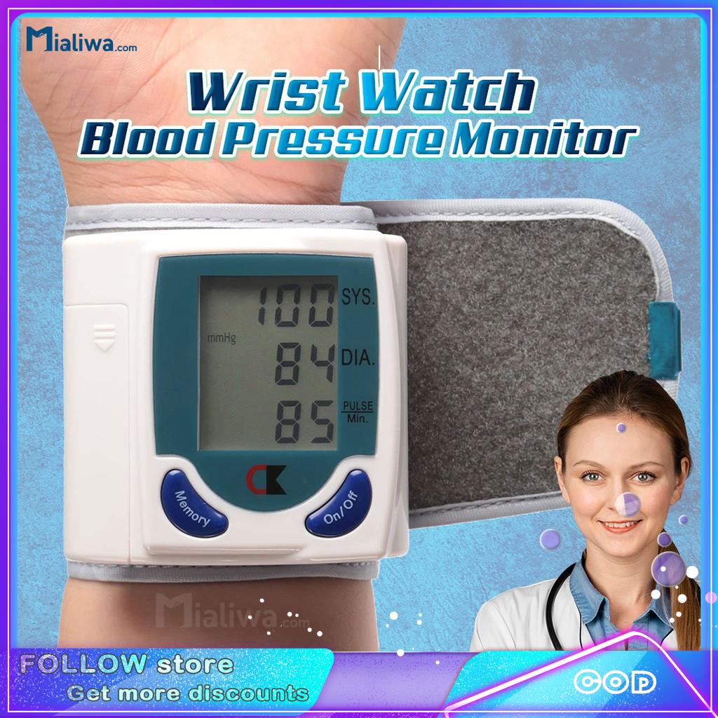 Wrist Watch Blood Pressure Monitor, Heart Rate Tracker, Automatic Digital BP Monitor, Electronic