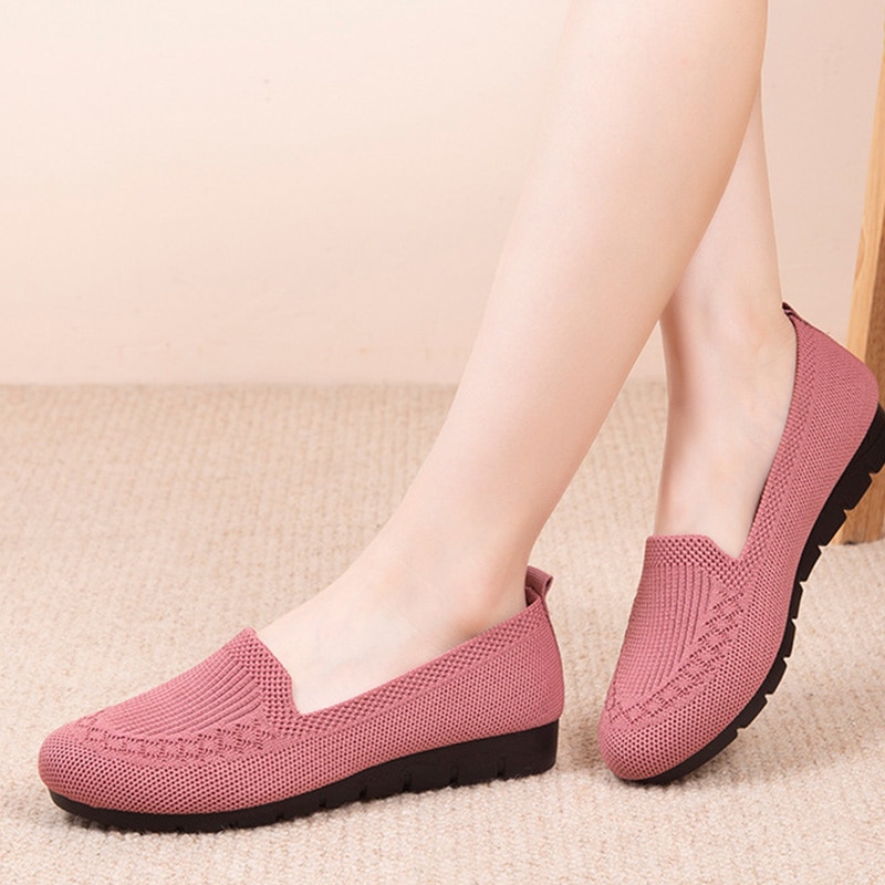 Women Breathable Slip On Trainers Pumps Ladies Summer Casual Comfy Loafers Shoes 
