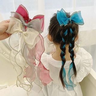 Korean Bowknot Hair Claw Sweet Streamer Bow Clips Princess Headdress Children Hair Accessories #2