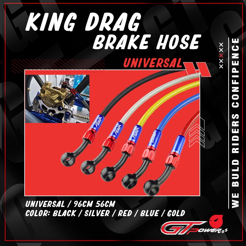 King Drag Brake Hose Universal 96CM 56CM Disc Caliper Hose Made in