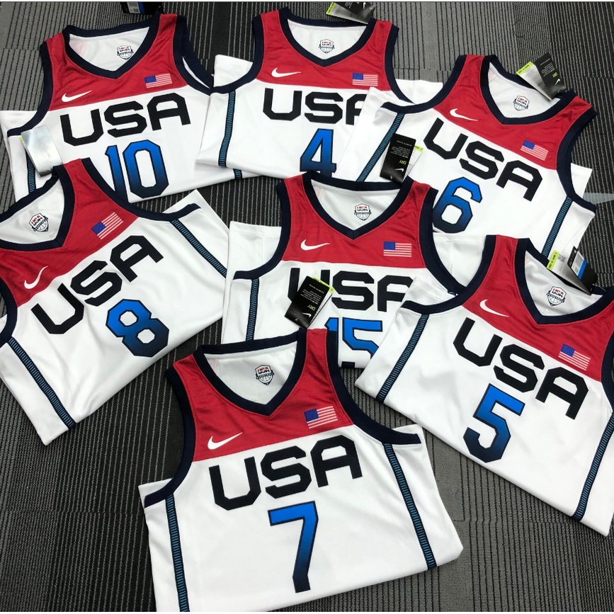 Hot Pressed Nba Jersey 21 Olympic Usa Team Basketball White No 4 No 6 No 7 And Other Players Basketball Jersey Shopee Philippines