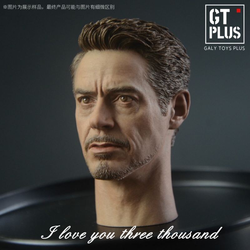 GT Galy Toys Plus 1/6 The Avengers Iron Man Tony Stark Head Sculpt Model Toys