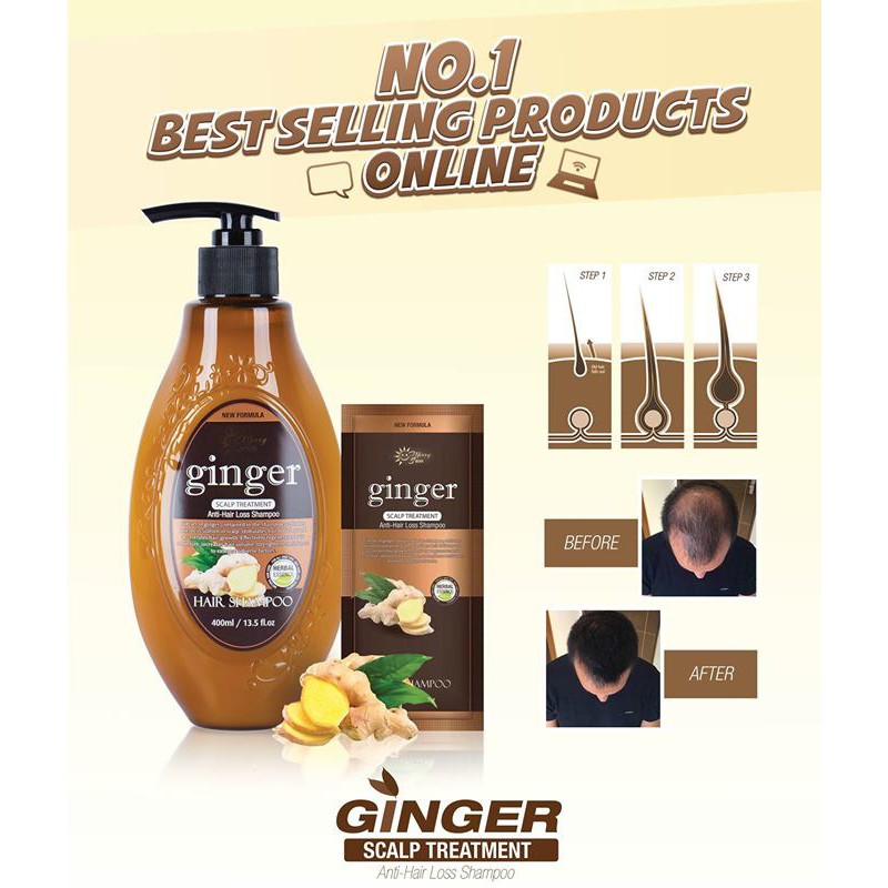 Merry Sun Ginger Scalp Treatment AntiHair Loss Shampoo 400ml 100