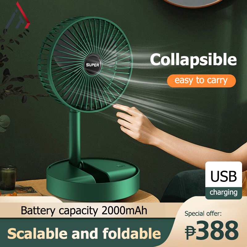 Desk Electric Fan Small folding fan with USB charging retractable 3