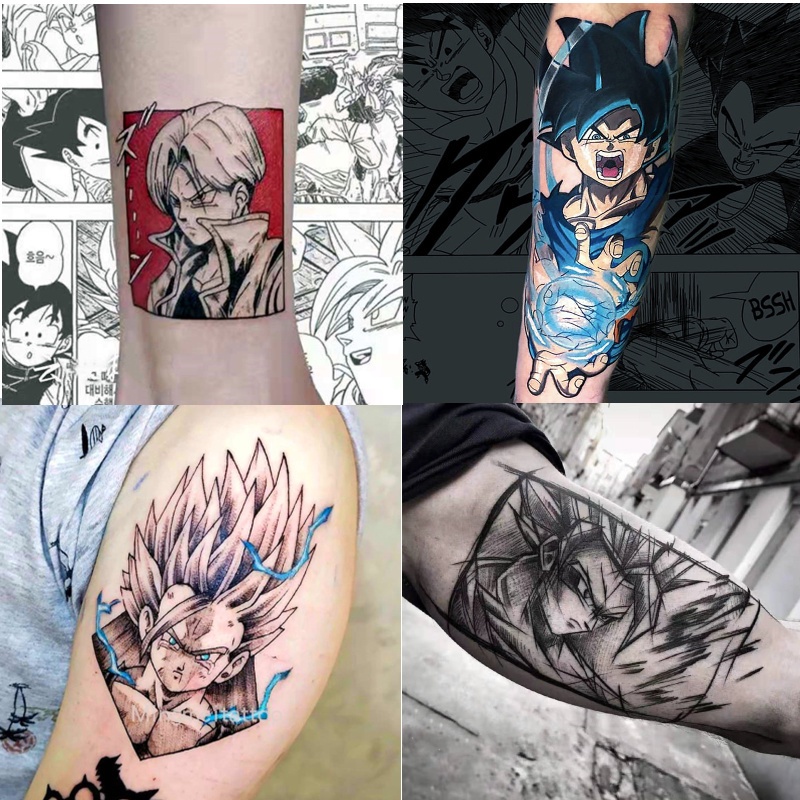 6 Sheets Dragon Ball Saiyan Goku Tattoo Sticker Cartoon Temporary Tattoo Waterproof Fake Tattoo Sticker Shopee Philippines