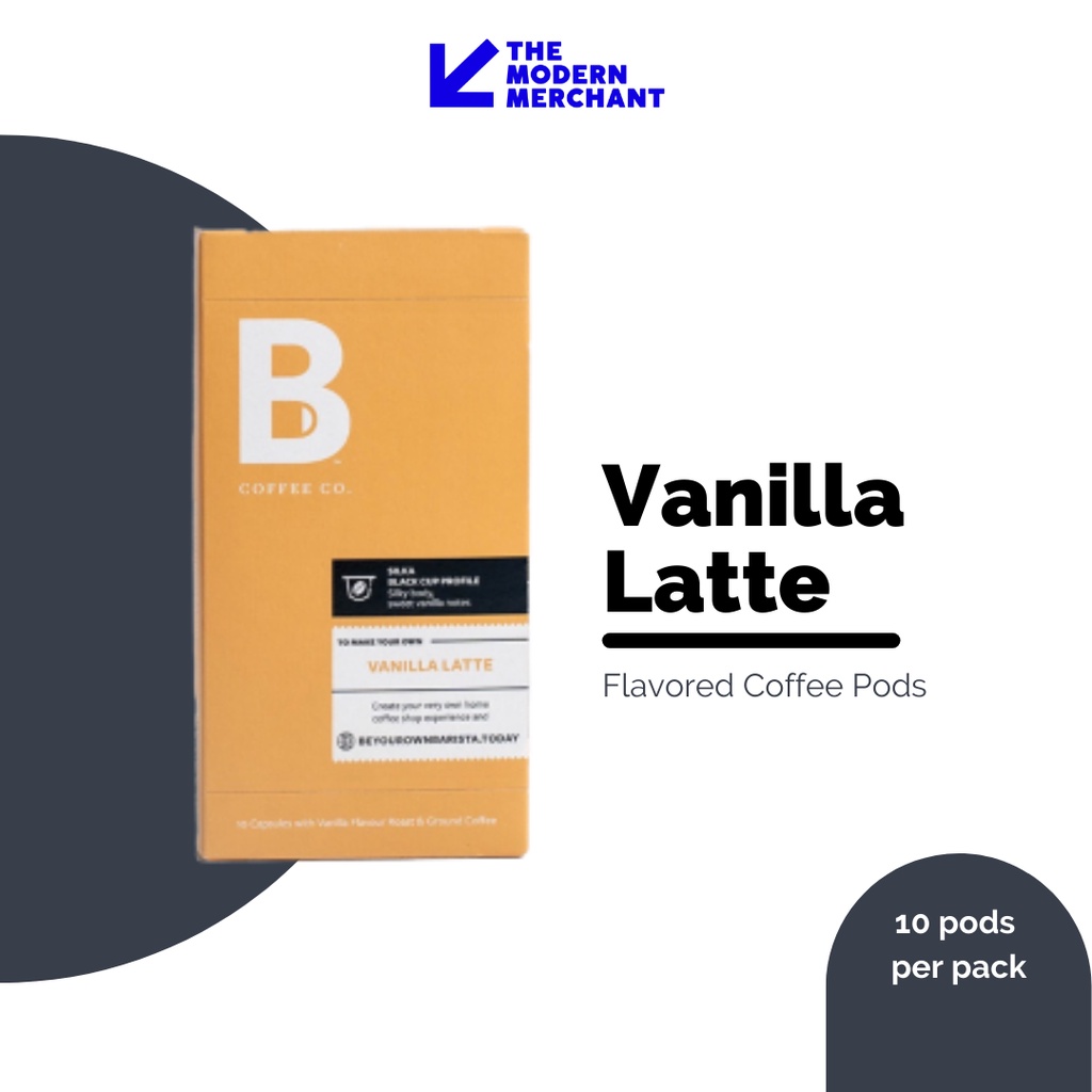 B Coffee Co. SILKA VANILLA LATTE Nespresso Compatible Coffee Capsules ...