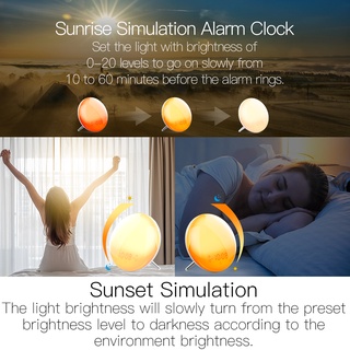 MOES WiFi Wake Up Smart Light Alarm Clock with 7 Colors Sunrise Sunset Simulation Tuya APP Control Works with Alexa Google Home #2