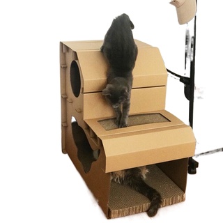 ❇Cat scratching board nest corrugated litter toy claw grinder wear-resistant double-layer villa supp
