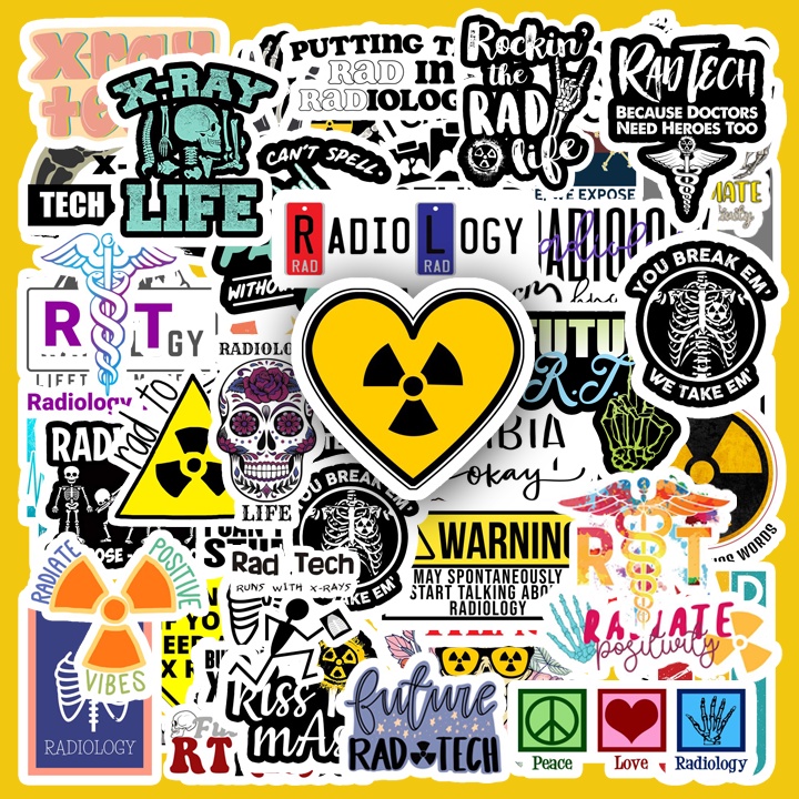 50 pcs. RADTECH sticker water proof RADIOLOGY stickers FUTURE