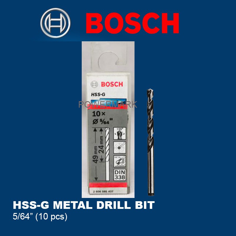 Bosch 2608585437 HSSG Metal Drill Bit, 5/64" (10 pcs) Shopee Philippines