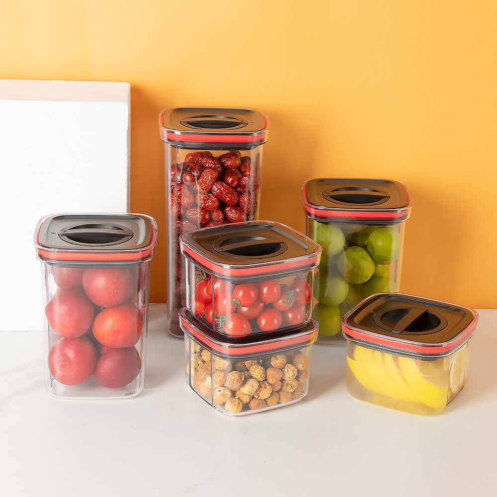 LOCAUPIN Airtight Container Easy Open Lock Lid Dry Food Storage Leak Proof Canister (PET Plastic) #1