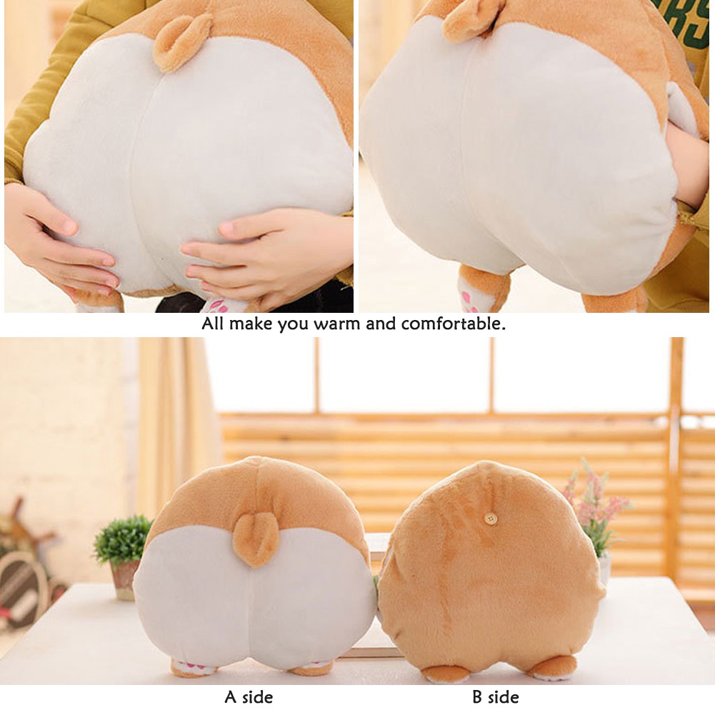 Corgi Butt Shaped Cushion Round Stuffed Doll Shiba Butt Pillow Warm Hand Cover Shopee Philippines 
