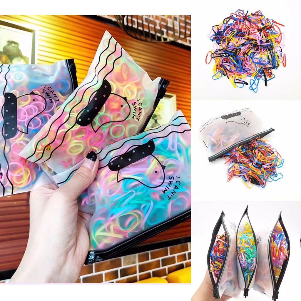 (79STORE=SET OF 1000pcs girl hair rubber band sanrio assorted color