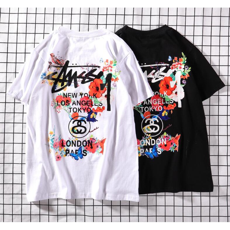 Stussy Fashion printed cotton unisex T-shirt short sleeve | Shopee ...