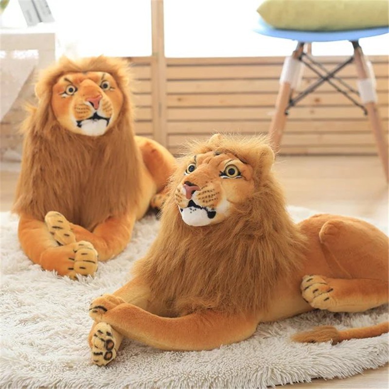 22'' Giant Big Lion Plush Soft Stuffed Simulation Lying Lion Doll Gift Home Toy