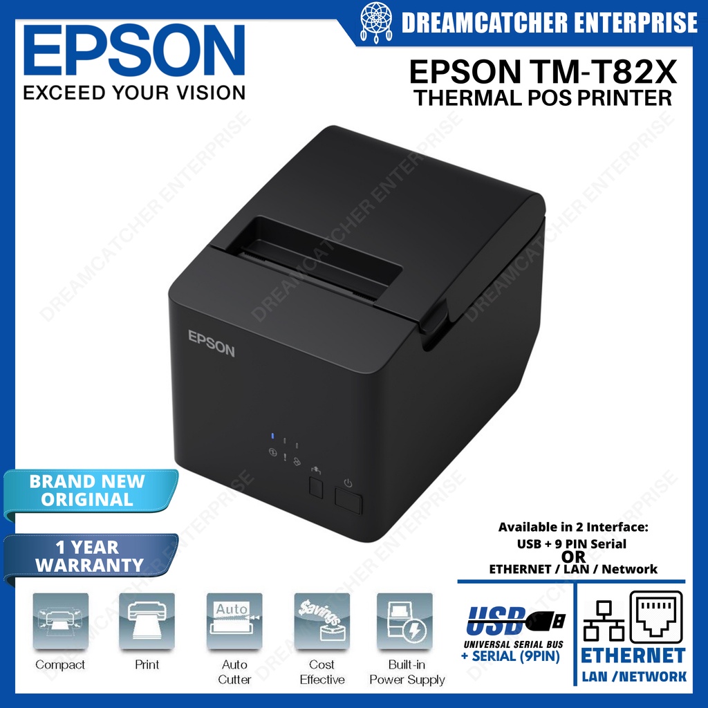 Epson TMT82X Thermal POS Printer USB + Serial 9 PIN Interface OR