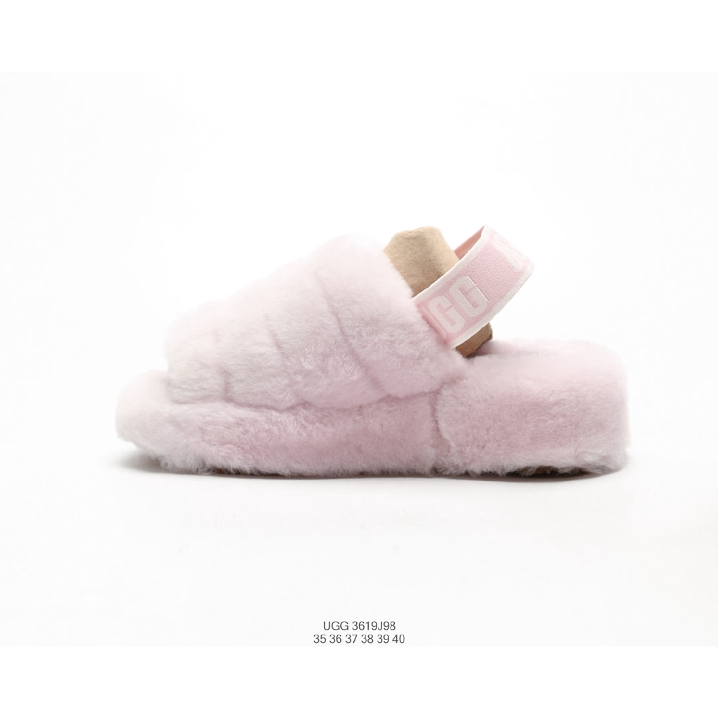 ugg fuzzy slippers pink