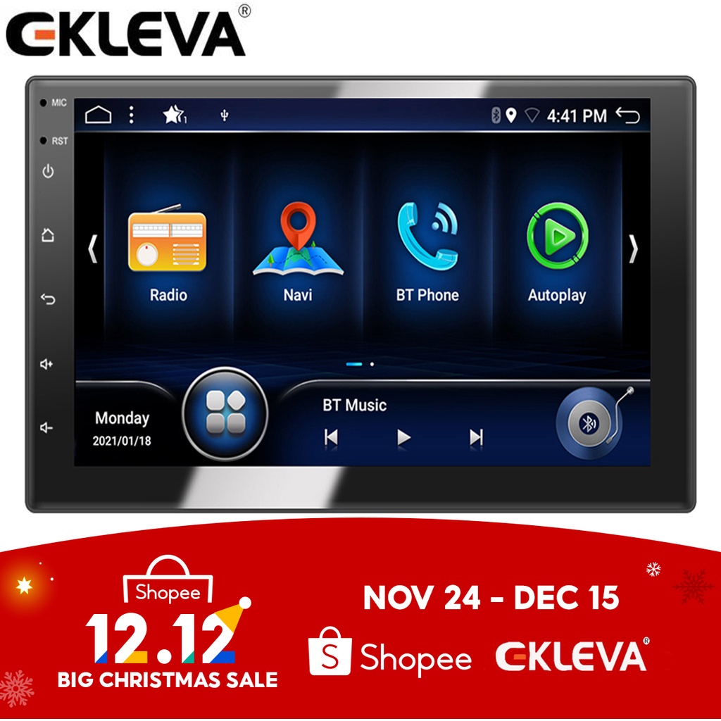 EKLEVA 2 Din 7 Inch Android 10.0 Player Universal Car Radio Double din