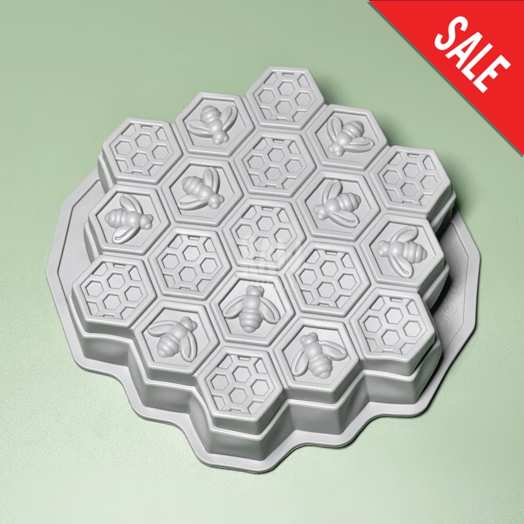 2x 19 Cavity Honeycomb Bees Soap Silicone Mould For Candy Chocolate ice Cookies 
