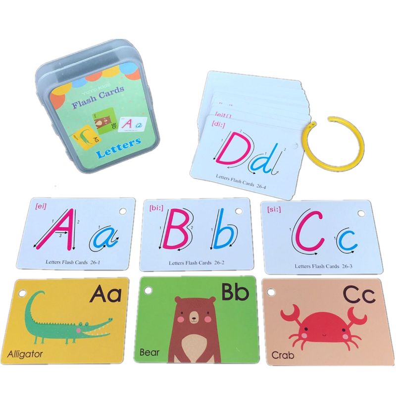 Baby Preschool English Learning Flash Cards  Montessori Educational Alphabet ABC Numbers Toys #2