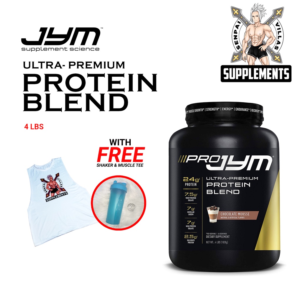 PRO JYM ULTRAPREMIUM PROTEIN BLEND 4 LBS WITH FREE SHAKER AND MUSCLE
