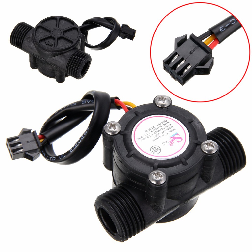 Other Sensors G1/2" 130L/min DC5V Water Flow Sensor Flowmeter Hall