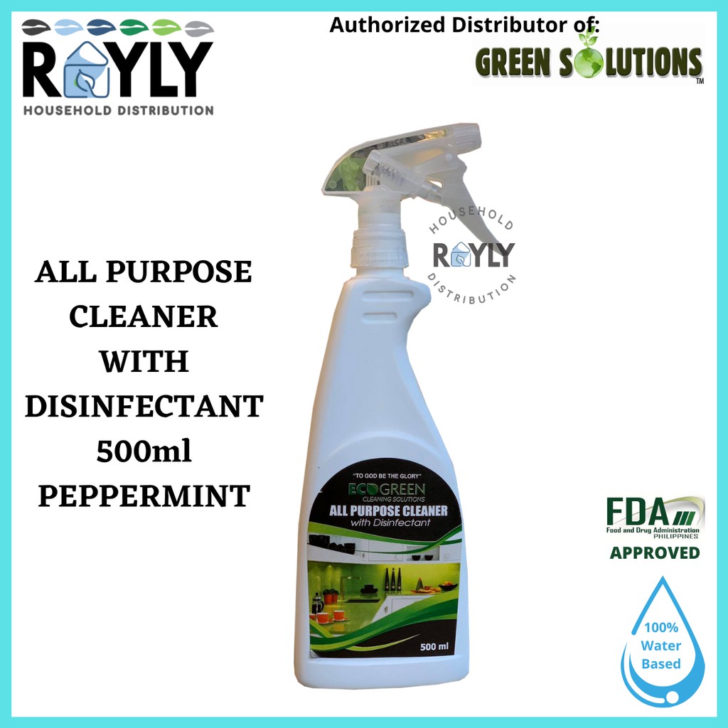 ECOGREEN ALL PURPOSE CLEANER WITH DISINFECTANT 500ML SPRAYER Shopee