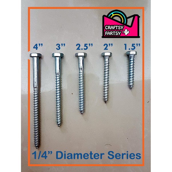 (PER PIECE) Lag Screw / Log Screw 1/4