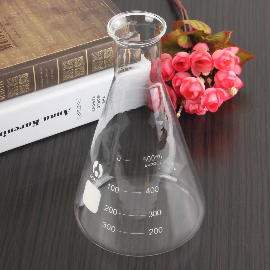 【LIV】 Glassware Scientific 500ml Erlenmeyer Flask Laboratory Conical ...