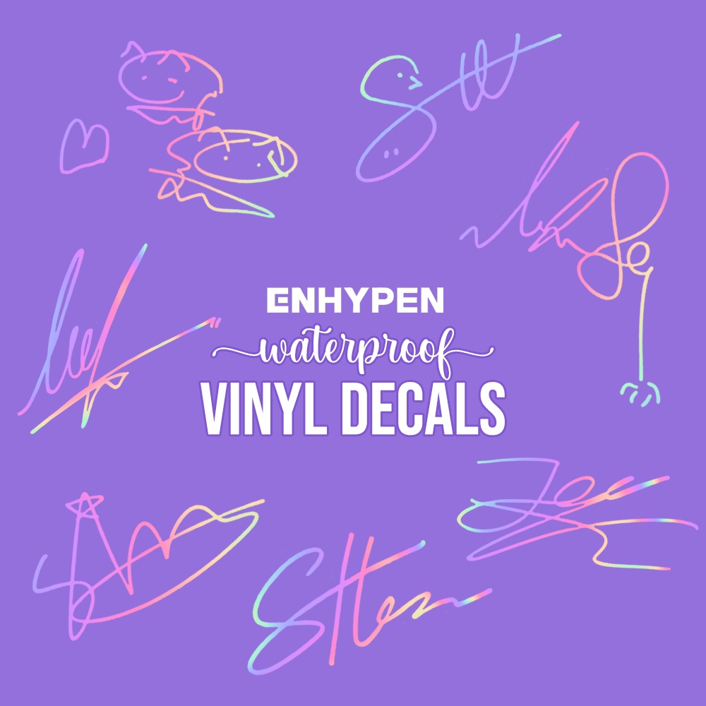ENHYPEN Signatures Vinyl Decal Stickers *WATERPROOF* | LARGE | Shopee