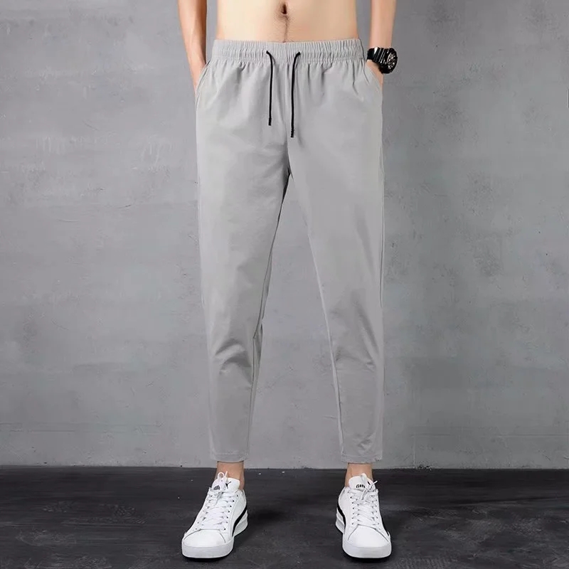 white elastic sweatpants