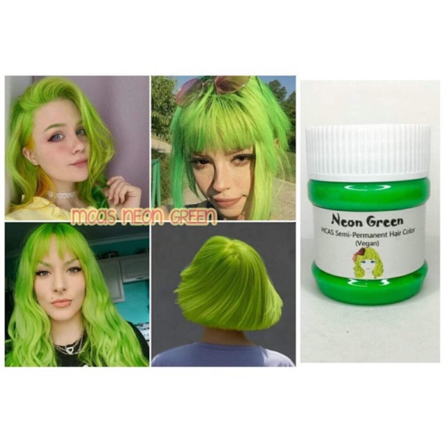 MCAS Neon Green Semi-Permanent Hair Color (Vegan) - 120ml/150ml | Shopee  Philippines