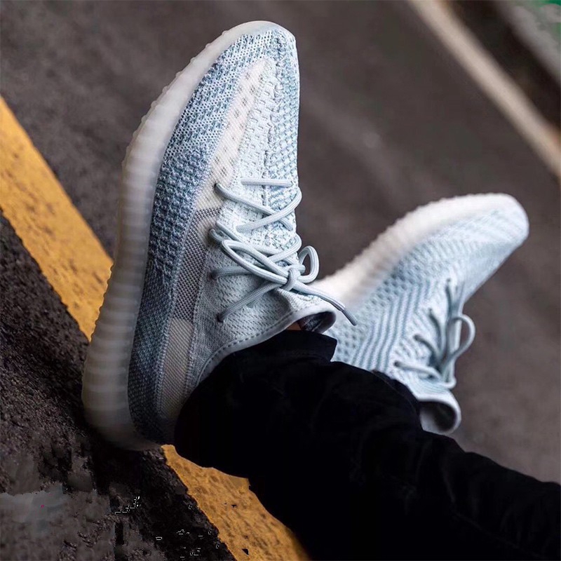 New Adidas YEEZY350 V2 Ice Blue Stitched Side Penetrating Hollow Running  Shoes FW3043 | Shopee Philippines