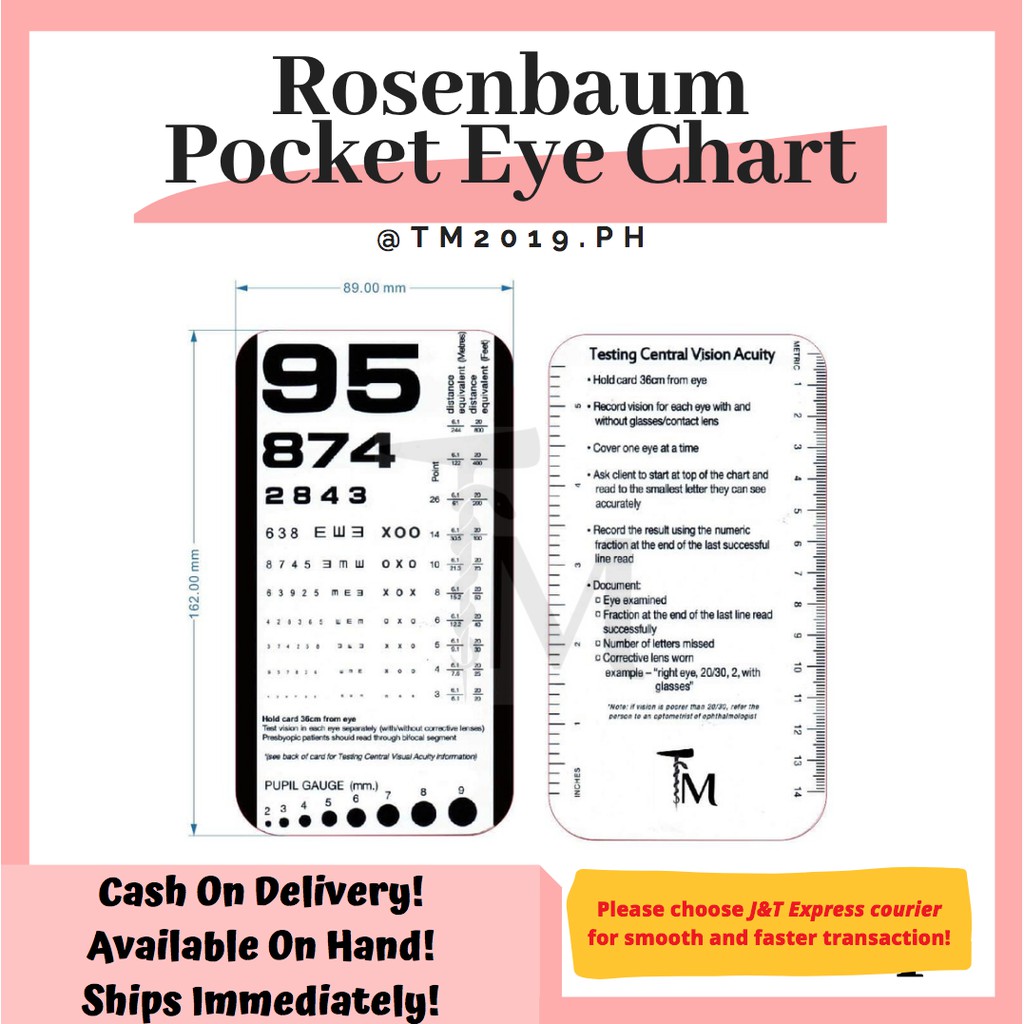 [TM2019] Pocket Size Rosenbaum Near Vision Eye Chart | Shopee Philippines