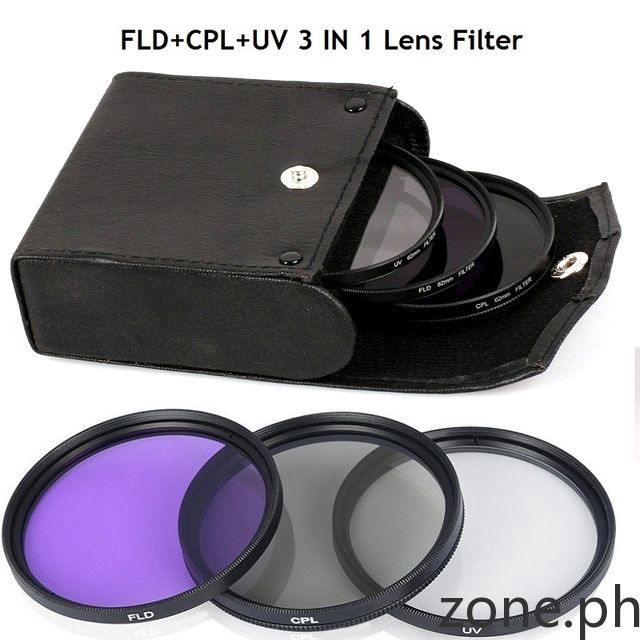 58MM UV Lens +CPL Lens+FLD Lens 3 in 1 Lens Filter Set ZONE Shopee