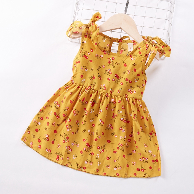 Kh Kid Girl Sleeveless Floral Dress Fashion Summer One Piece Dress For School Causal Wear Shopee Philippines